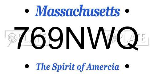 769NWQ Massachusetts License Plate