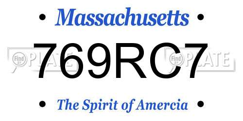 769RC7 Massachusetts License Plate