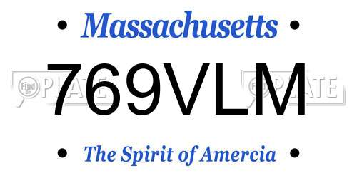 769VLM Massachusetts License Plate