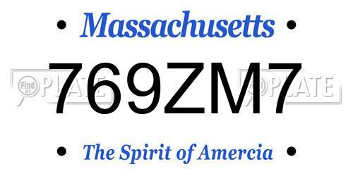 769ZM7 Massachusetts License Plate