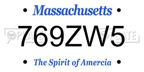769ZW5 Massachusetts License Plate