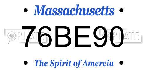 76BE90 Massachusetts License Plate