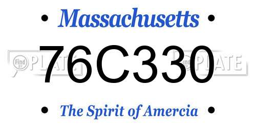 76C330 Massachusetts License Plate