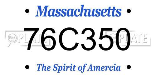 76C350 Massachusetts License Plate