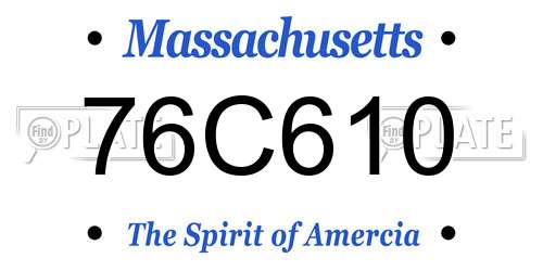 76C610 Massachusetts License Plate