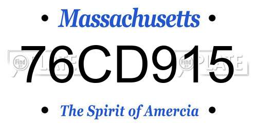 76CD915 Massachusetts License Plate