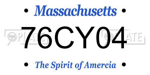 76CY04 Massachusetts License Plate