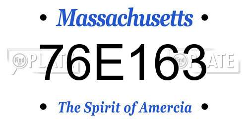 76E163 Massachusetts License Plate