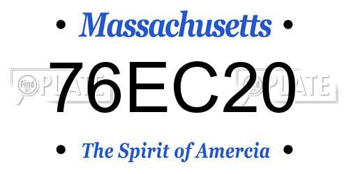 76EC20 Massachusetts License Plate