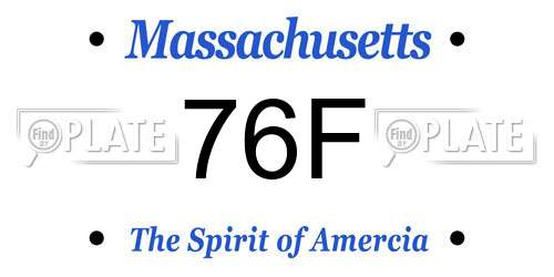 76F Massachusetts License Plate