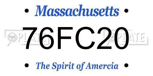 76FC20 Massachusetts License Plate