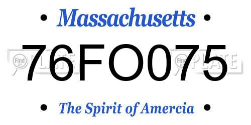 76FO075 Massachusetts License Plate