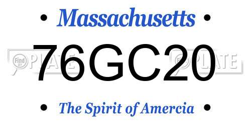 76GC20 Massachusetts License Plate
