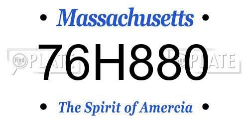 76H880 Massachusetts License Plate
