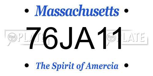 76JA11 Massachusetts License Plate