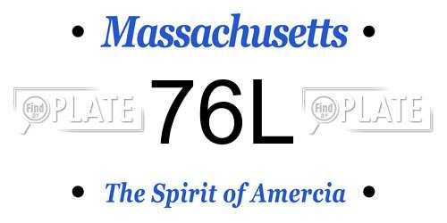 76L Massachusetts License Plate