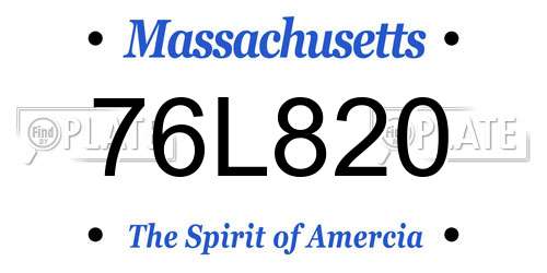 76L820 Massachusetts License Plate