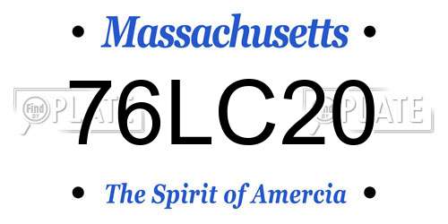 76LC20 Massachusetts License Plate