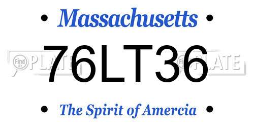 76LT36 Massachusetts License Plate