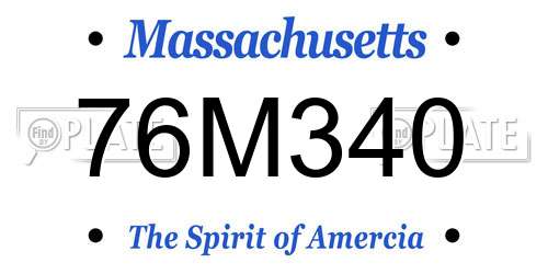 76M340 Massachusetts License Plate