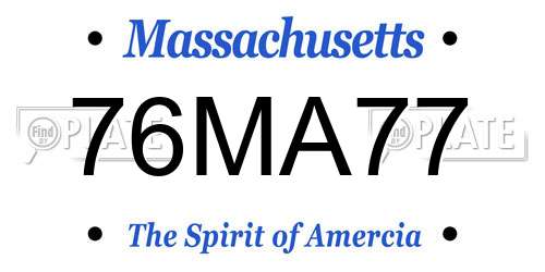 76MA77 Massachusetts License Plate