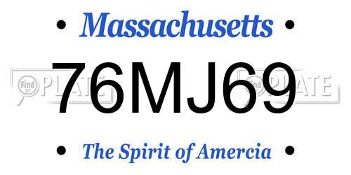 76MJ69 Massachusetts License Plate