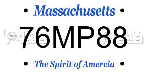 76MP88 Massachusetts License Plate