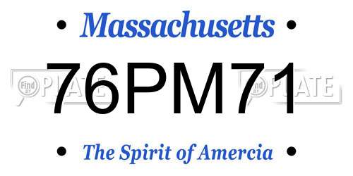 76PM71 Massachusetts License Plate