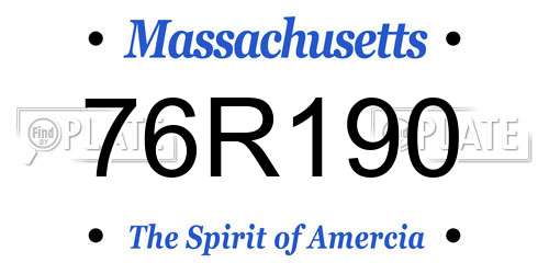 76R190 Massachusetts License Plate