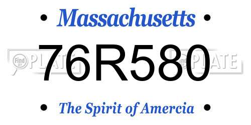 76R580 Massachusetts License Plate