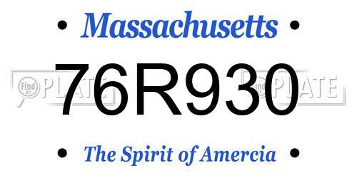 76R930 Massachusetts License Plate