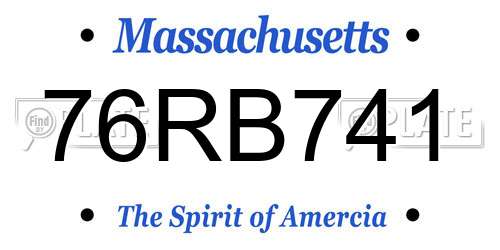 76RB741 Massachusetts License Plate