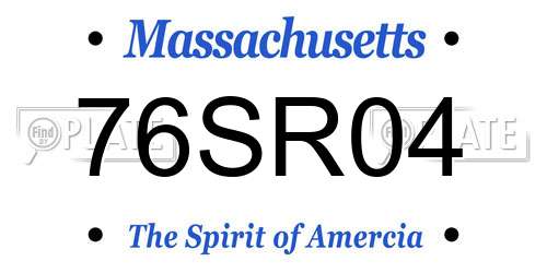 76SR04 Massachusetts License Plate