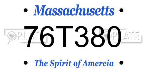 76T380 Massachusetts License Plate