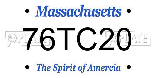 76TC20 Massachusetts License Plate