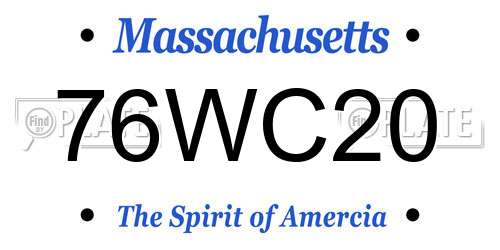 76WC20 Massachusetts License Plate