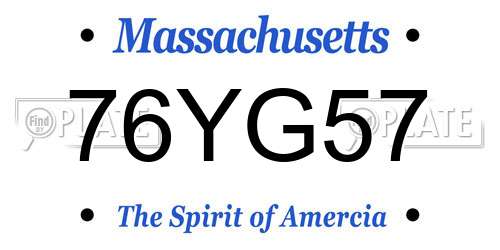 76YG57 Massachusetts License Plate
