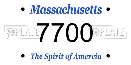 7700 Massachusetts License Plate