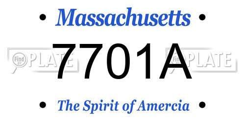 7701A Massachusetts License Plate
