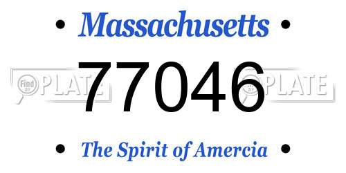 77046 Massachusetts License Plate