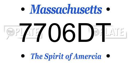 7706DT Massachusetts License Plate