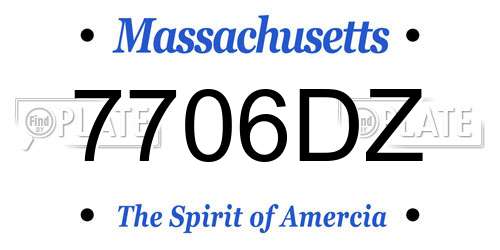 7706DZ Massachusetts License Plate