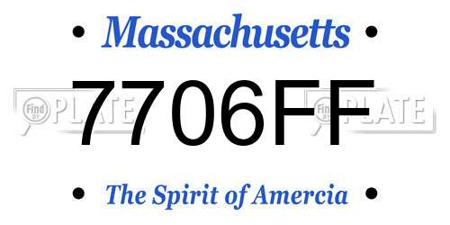 7706FF Massachusetts License Plate