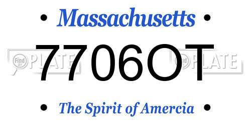 7706OT Massachusetts License Plate