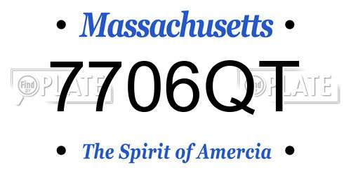 7706QT Massachusetts License Plate