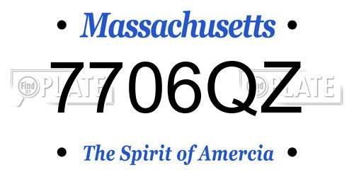7706QZ Massachusetts License Plate