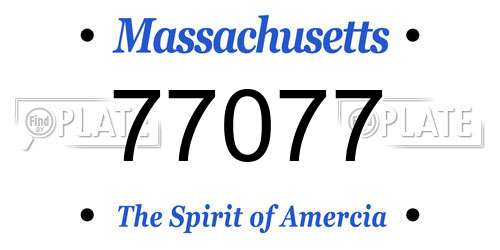 77077 Massachusetts License Plate