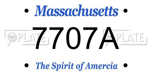 7707A Massachusetts License Plate