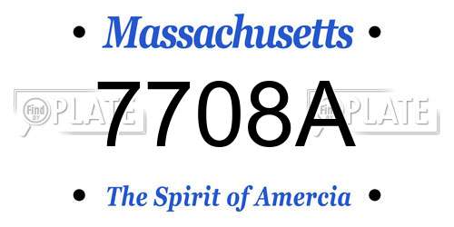 7708A Massachusetts License Plate