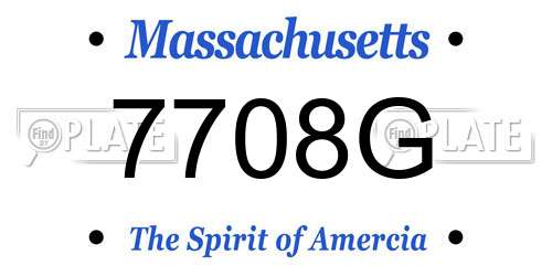 7708G Massachusetts License Plate